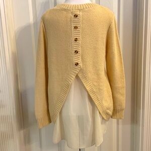 En Creme’ sweater with chiffon detail